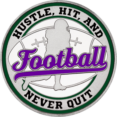 Purple "Football" with Dark Green Outer Circular Borders